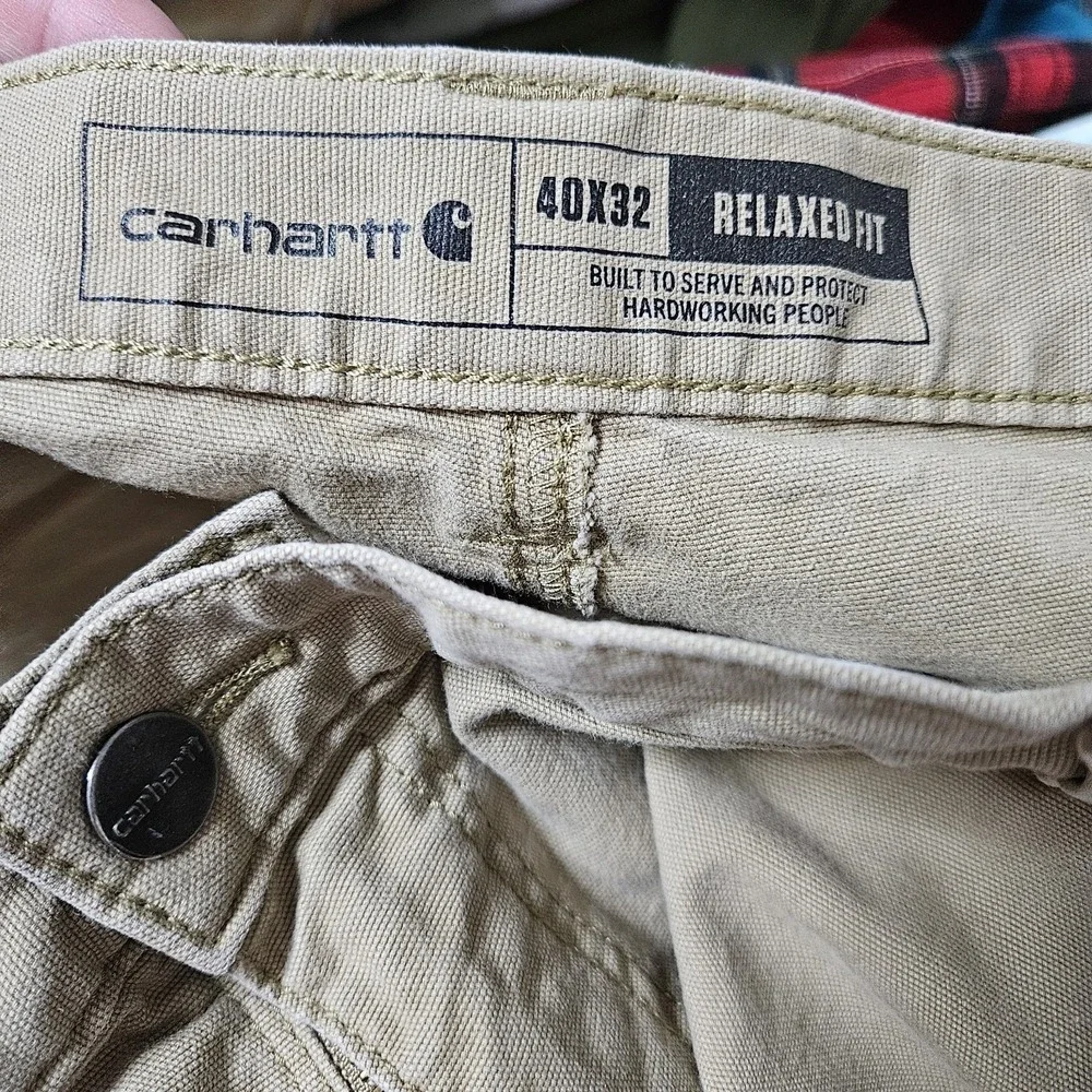 Carhartt Work Pant Mens 40x32 Tan Rugged Flex Relaxed Fit Canvas Outdoor Blemish